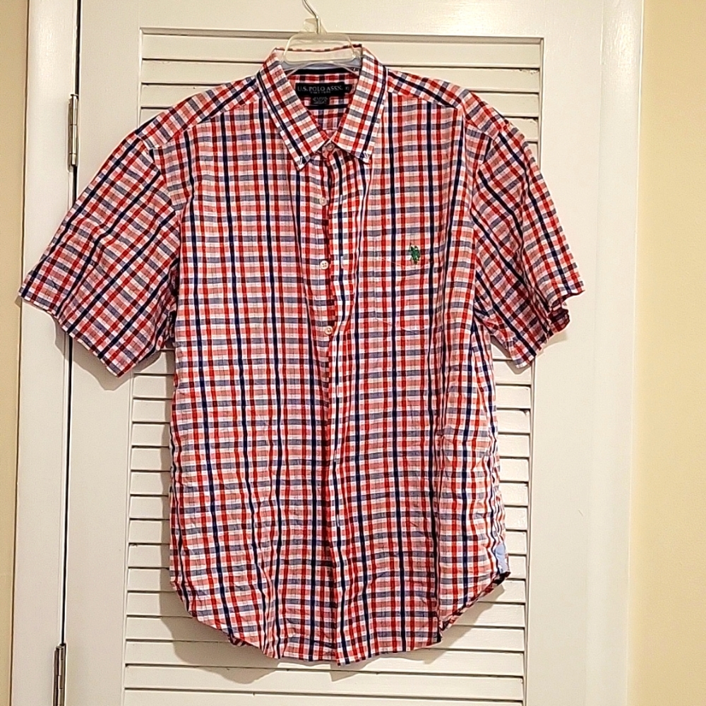 NWOT Men's US Polo Association checkered shirt sz XL